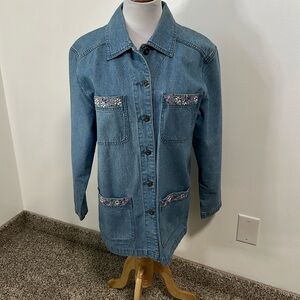 🍏 Christopher & Banks Embroidered Denim Jacket